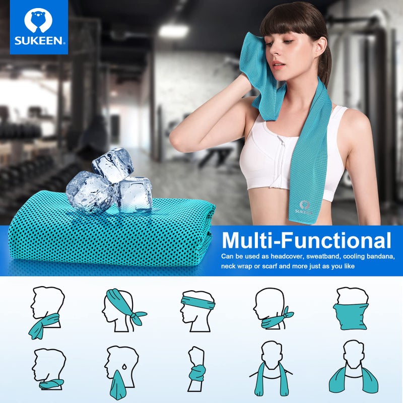 Sukeen 4 Pack Cooling Towels (40"x12"),Ice Towel,Soft Breathable Chilly Towel,Microfiber Towel for Yoga,Sport,Running,Gym,Workout,Camping,Fitness,Workout & More Activities - Image 3